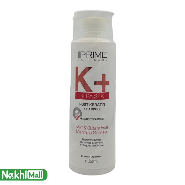 ویژگی های شامپو موهای کراتینه پریم مدل +K حجم 250 میل