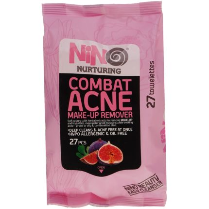 دستمال مرطوب نینو مدل COMBAT ACNE بسته 27 عددی