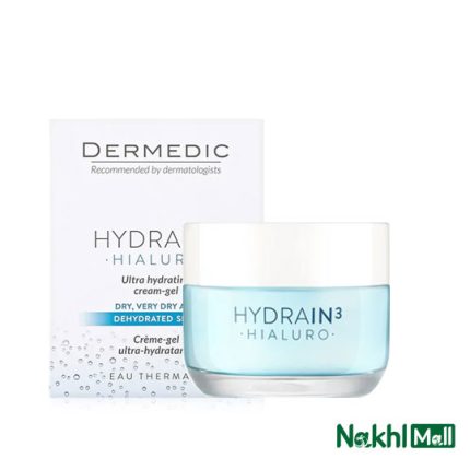 ژل کرم آبرسان قوی درمدیک مدل hydrain hialuro دارای 10% هیالورونیک اسید